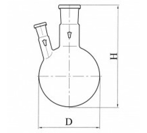Колба круглодонная с двумя горловинами КГУ-2-1-1000-29/32-19/26