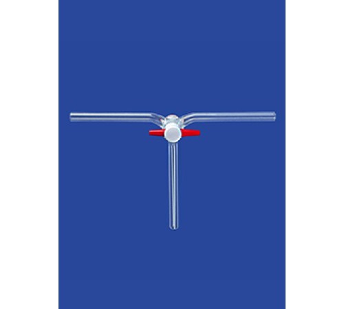 Кран трехходовой Lenz, 120°, NS14,5, диаметр отверстия 2,5 мм, PTFE