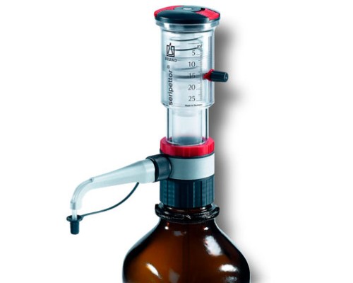 BRAND 4720150 Дозатор Seripettor для бутылок, 2.5-25 мл, для щелочей, буферов и растворов до 60°C